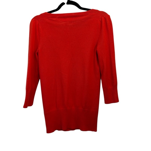 Banana Republic Vibrant Red Cashmere Blend Sweater with Ruffle Accent - Picture 5 of 5